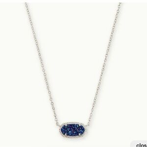 NWT Kendra Scott Indigo Blue Drusy Elisa Necklace
